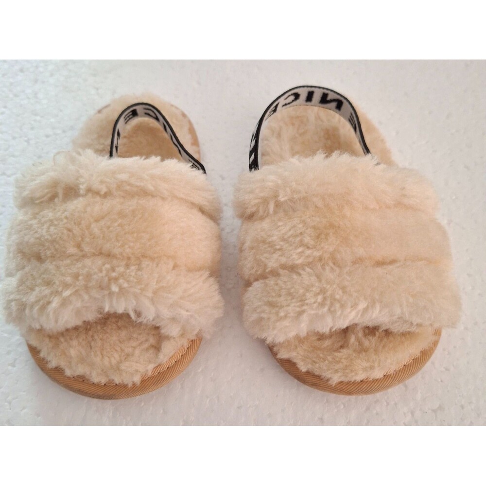 Qietion Baby Soft Plush Lightweight House Slippers 12-18 Months Tan Size apx.  5